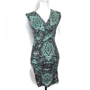 Kut from the Kloth bodycon ruched faux wrap dress